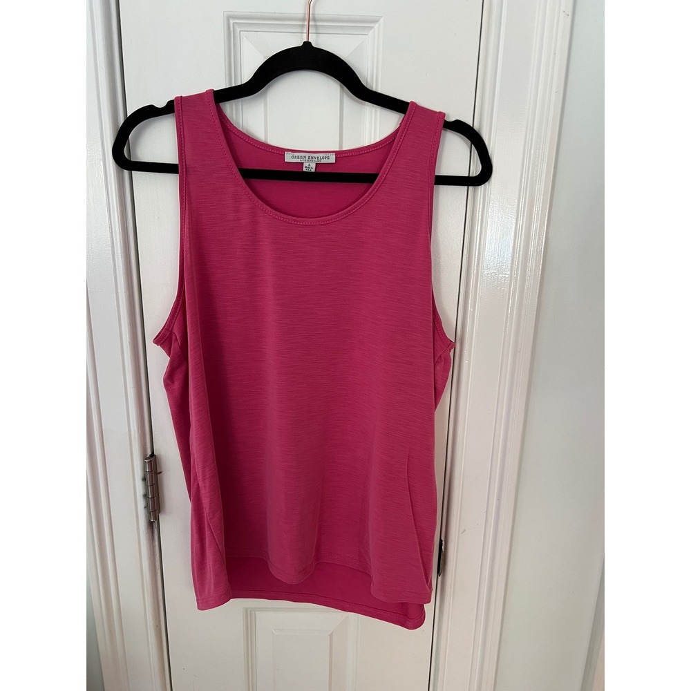 Green Envelope Los Angeles Pink Modal Blend Slub Tank Top Womens Large GT909-BSM
